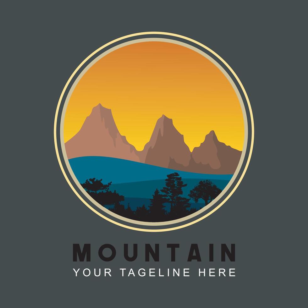 Retro style mountain design. Vector graphics for t shirts and other uses.