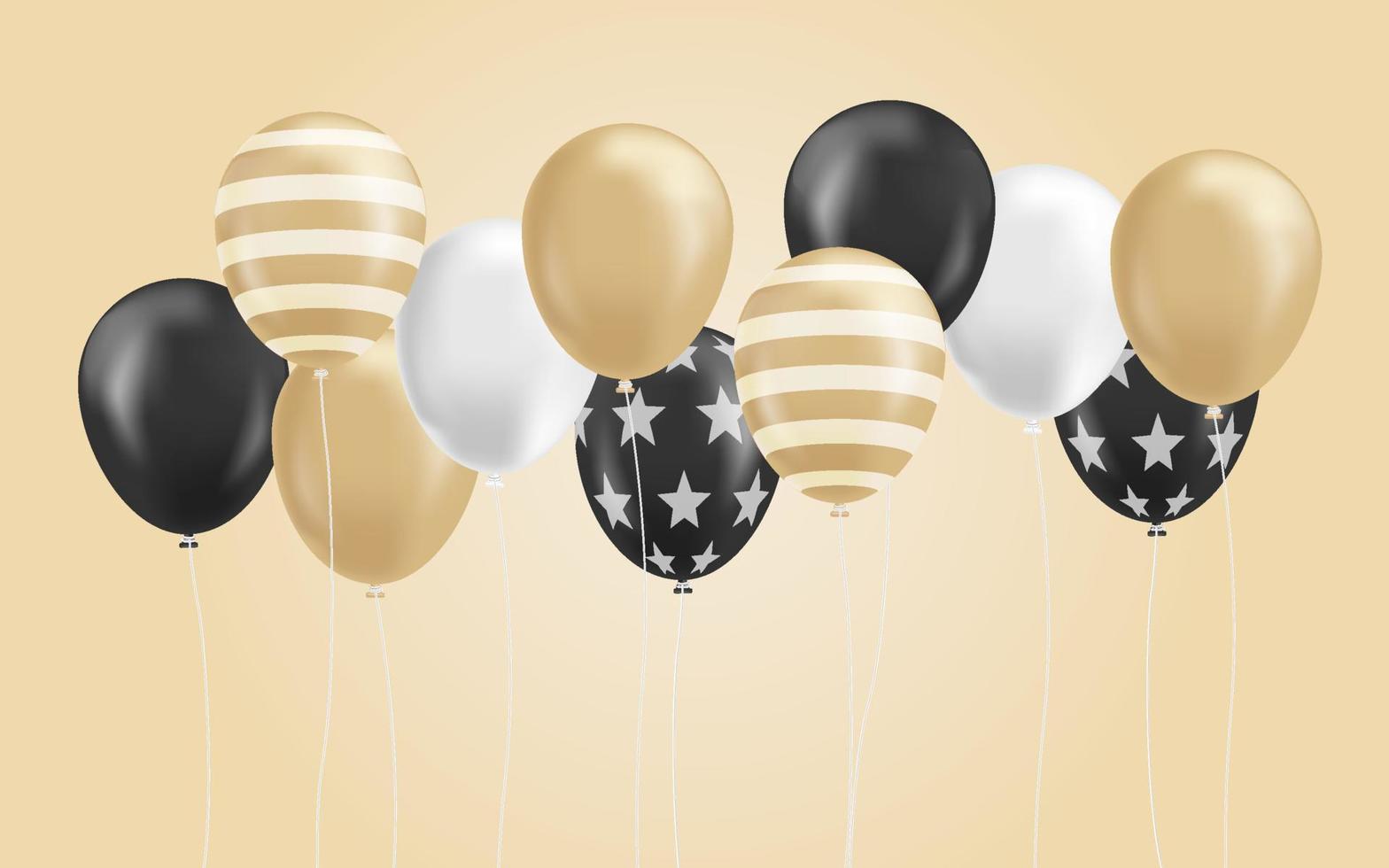 Realistic Luxury Golden Balloons vector