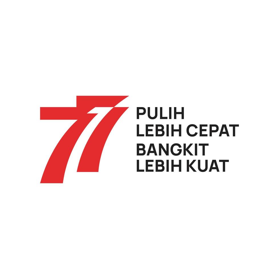 Anniversary Logo of Republic of Indonesia Independence. 77 Years of Independence of Republic of Indonesia. vector