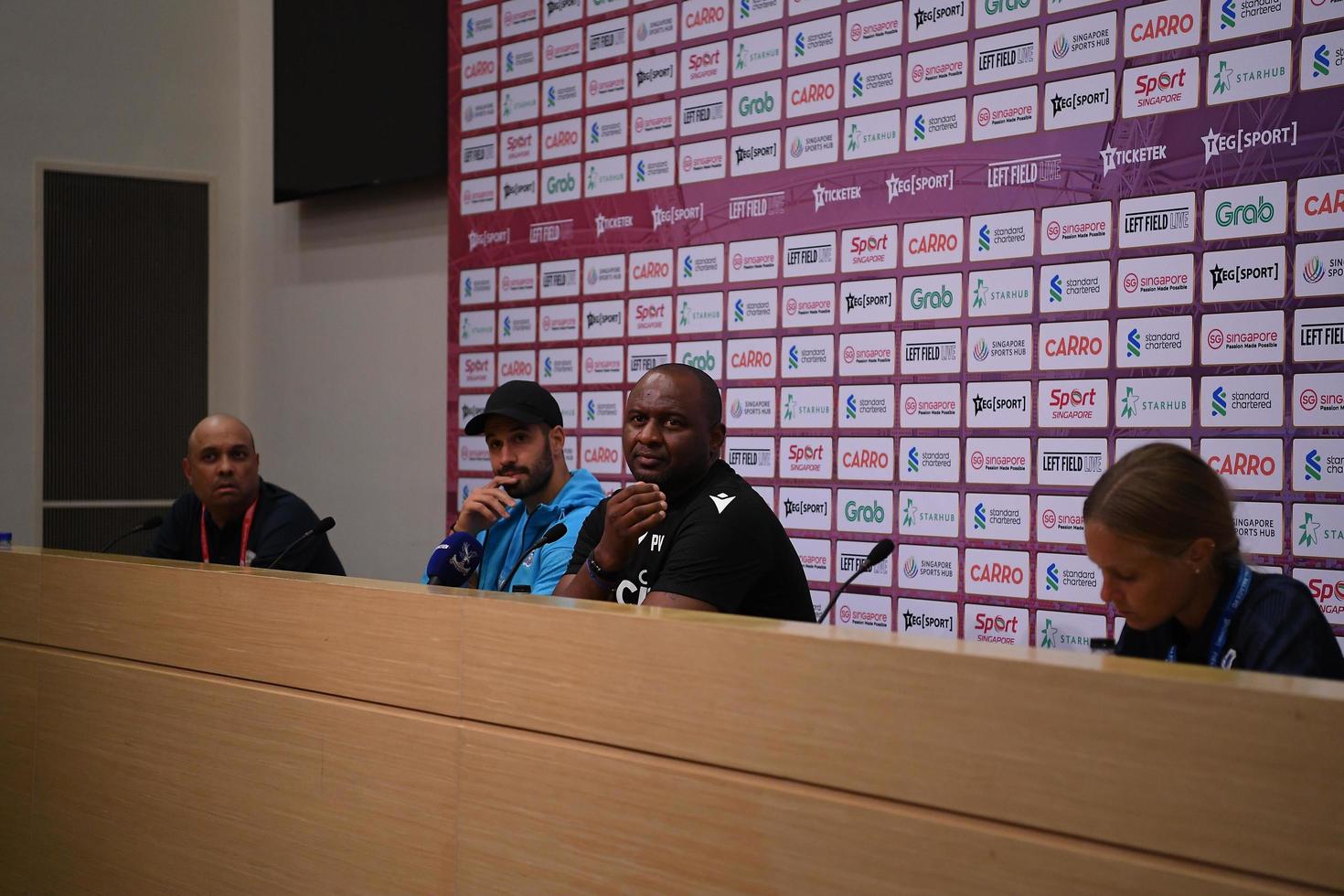 Kallang-Singapore-14JUL2022-Patrick Vieira manager of crystal palace press conference before training at national stadium,singapore photo