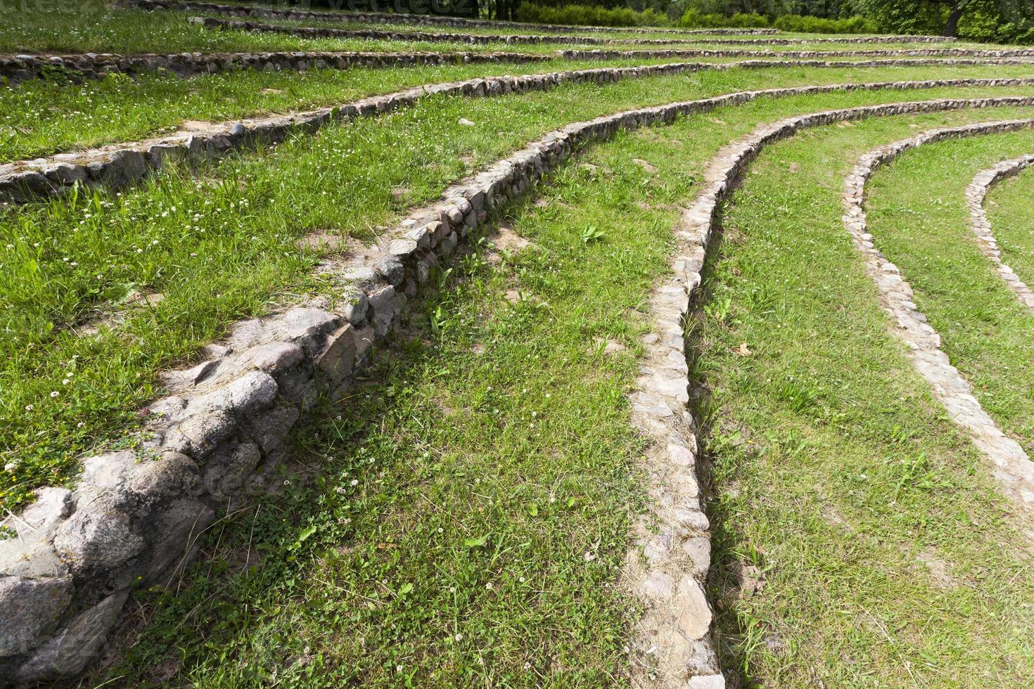 Old amphitheater, close up photo