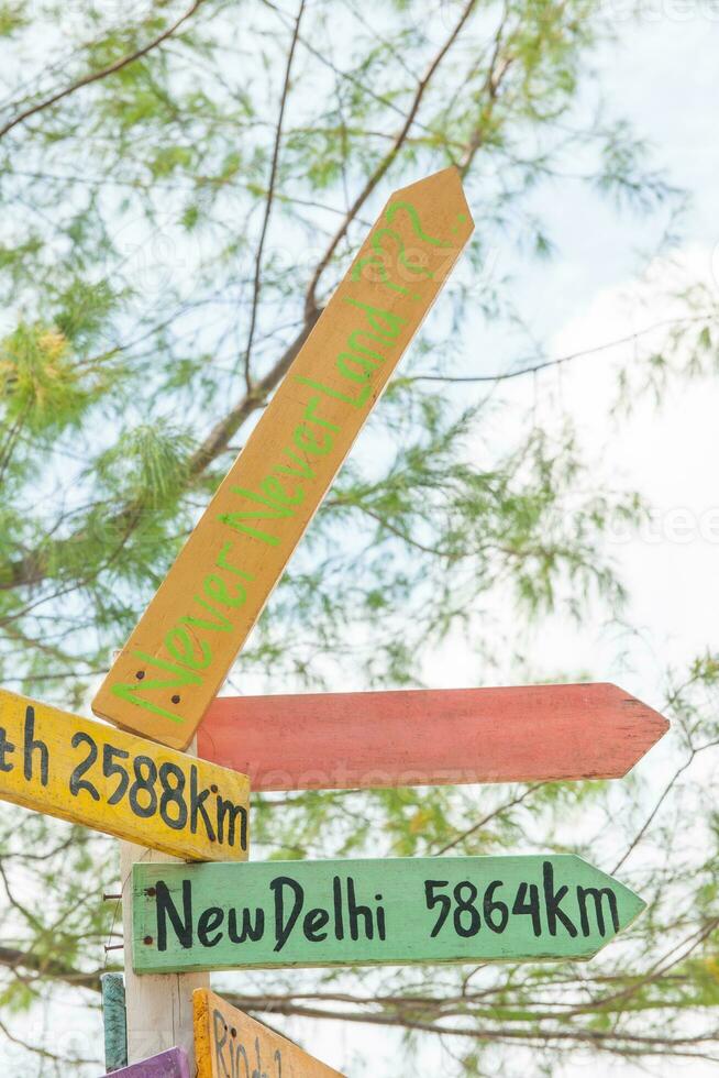 Road signs pointing to major cities photo