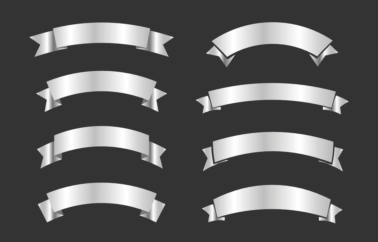 Ribbon silver color set 11995781 Vector Art at Vecteezy
