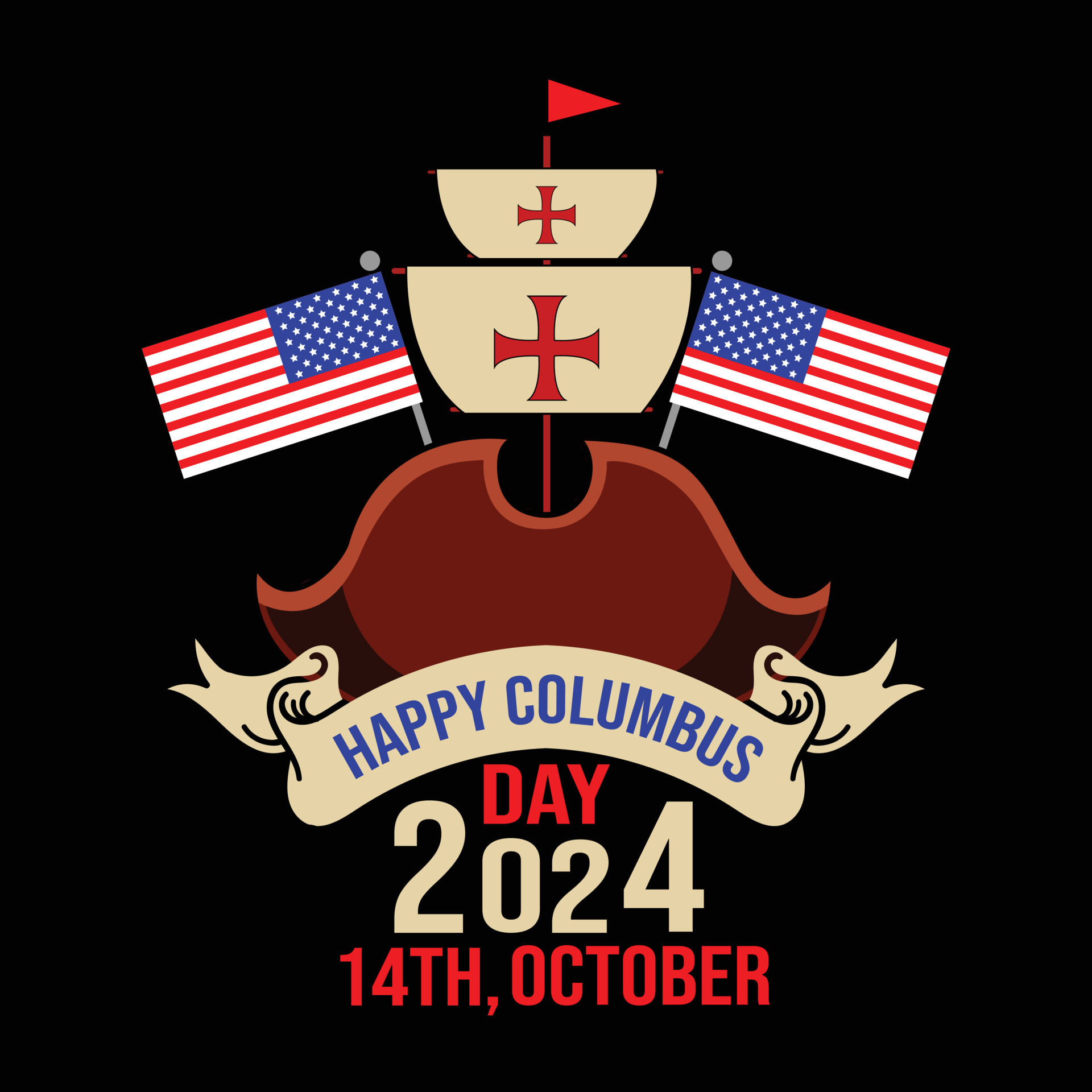 Columbus day t shirt design 11995784 Vector Art at Vecteezy