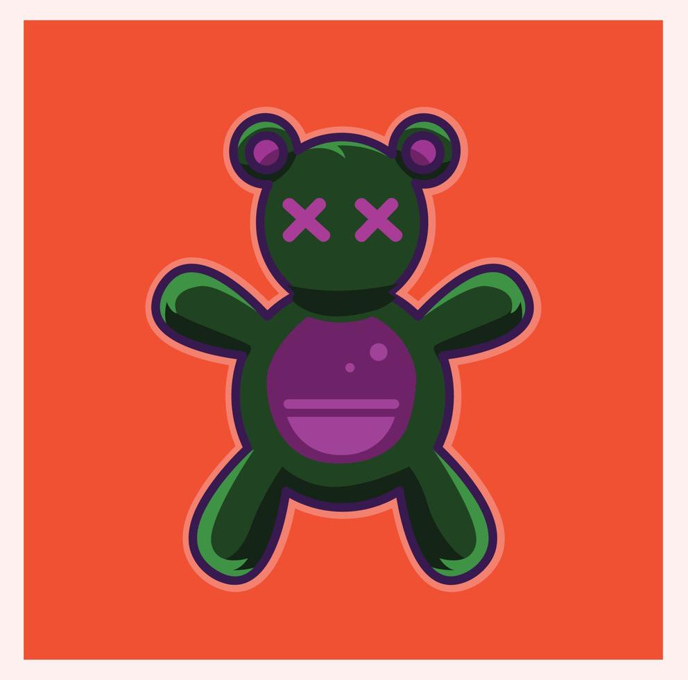 oso de peluche muñeca lindo vector diseño halloween