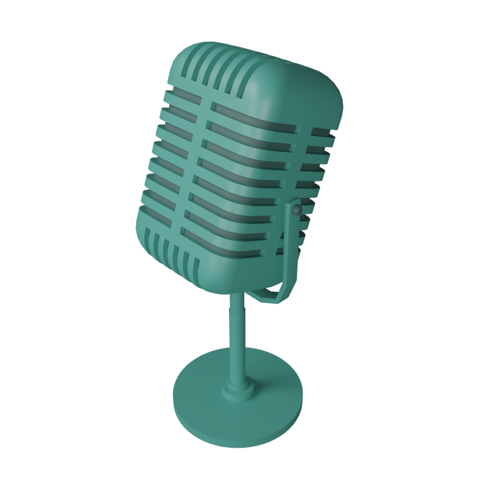 green Retro style microphone png