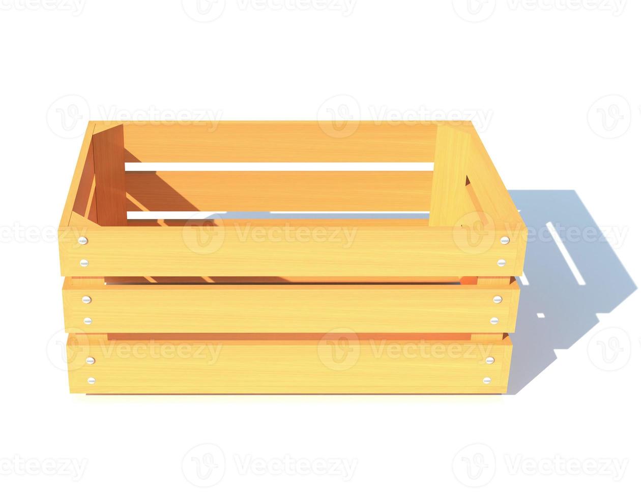 wooden box container 3d render illustration photo