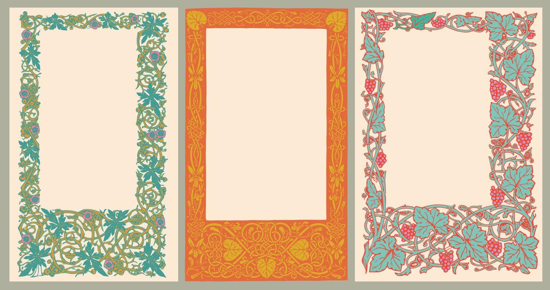 Vintage floral frame. Design elements for use on menus, brochures, book covers, wine and alcohol labels and invitations. vector