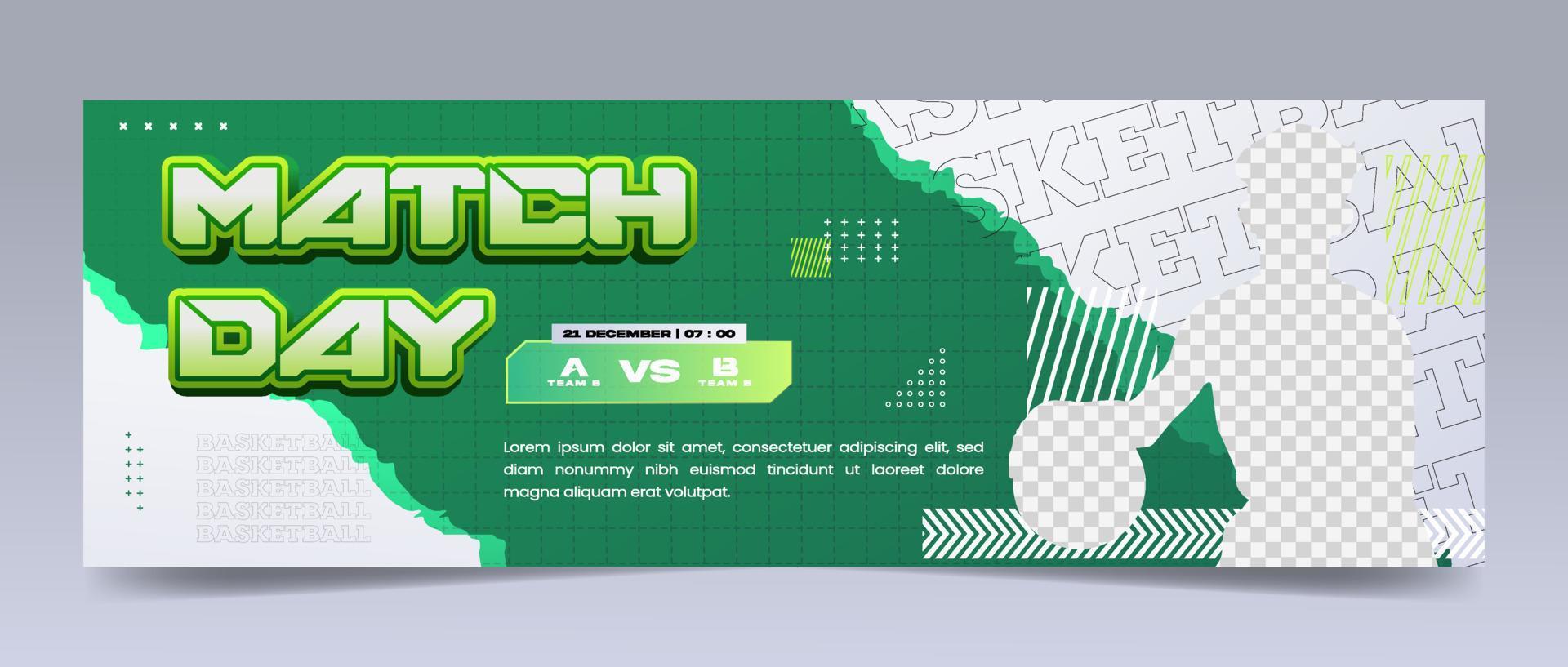 Sports matchday social media banner template vector
