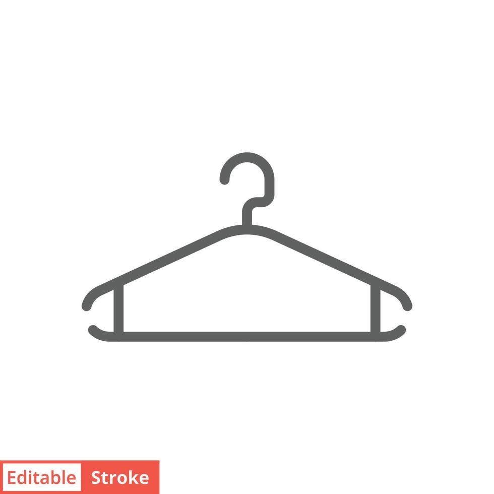 Clothes hanger icon. Simple outline style. Wardrobe and household concept. Thin line vector illustration design isolated on white background. Editable stroke EPS 10.