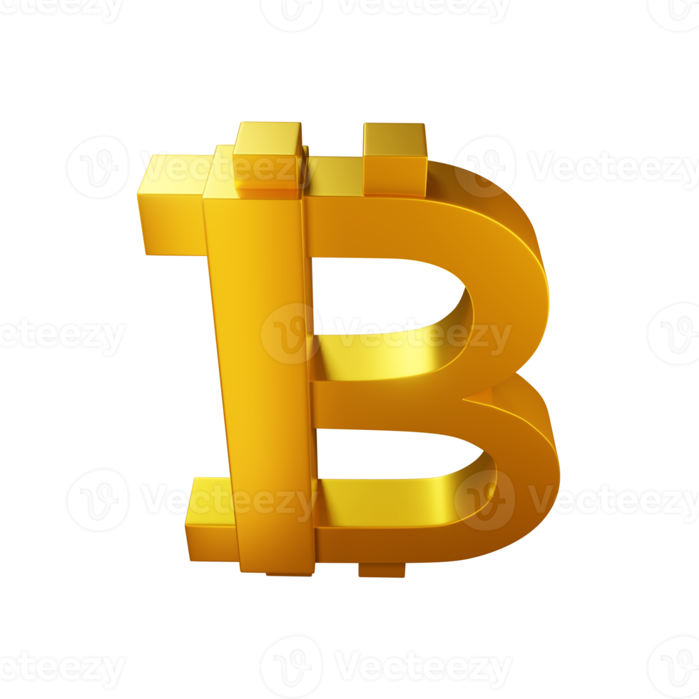 goldenes 3D-Bitcoin-Logo png