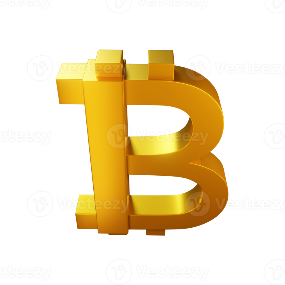 logo bitcoin 3d doré png