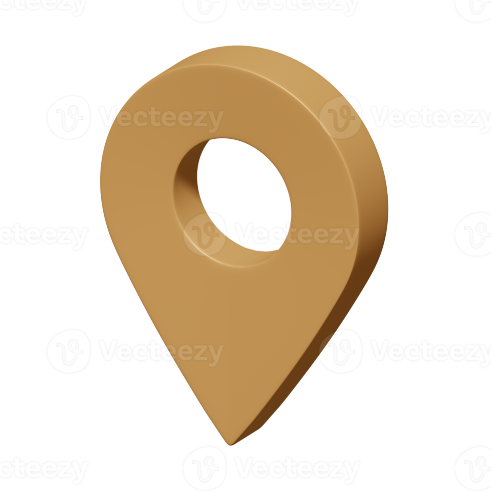 3D map pointer pin icon png