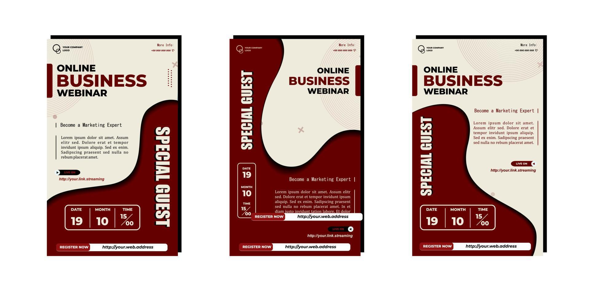 Digital marketing business webinar social media post. vector illustration and text