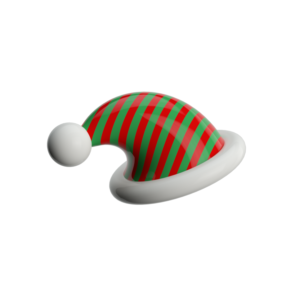 sombrero de ayudante de navidad de santa claus año nuevo sin fondo 3d render png