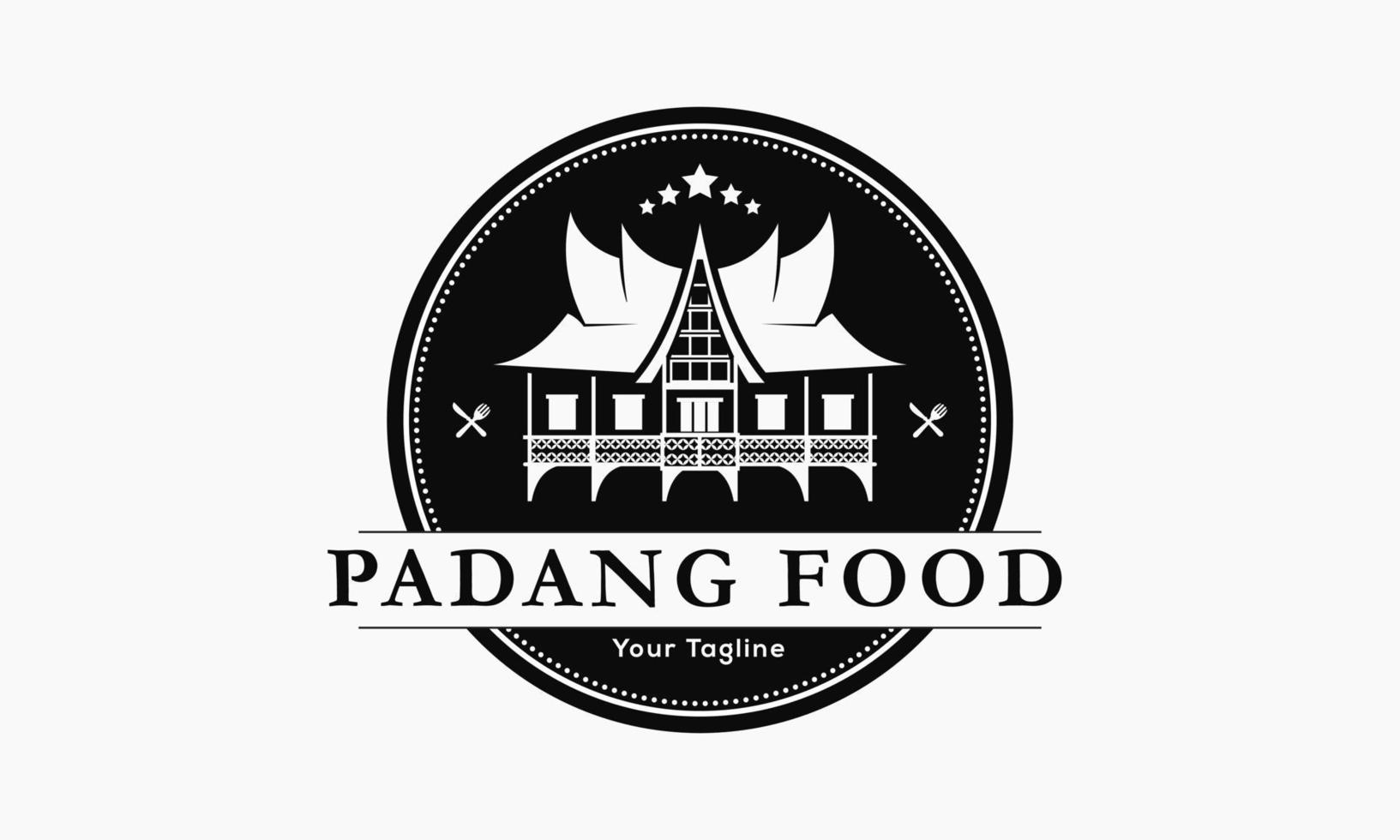 logotipo de comida padang, logotipo vintage padang vector