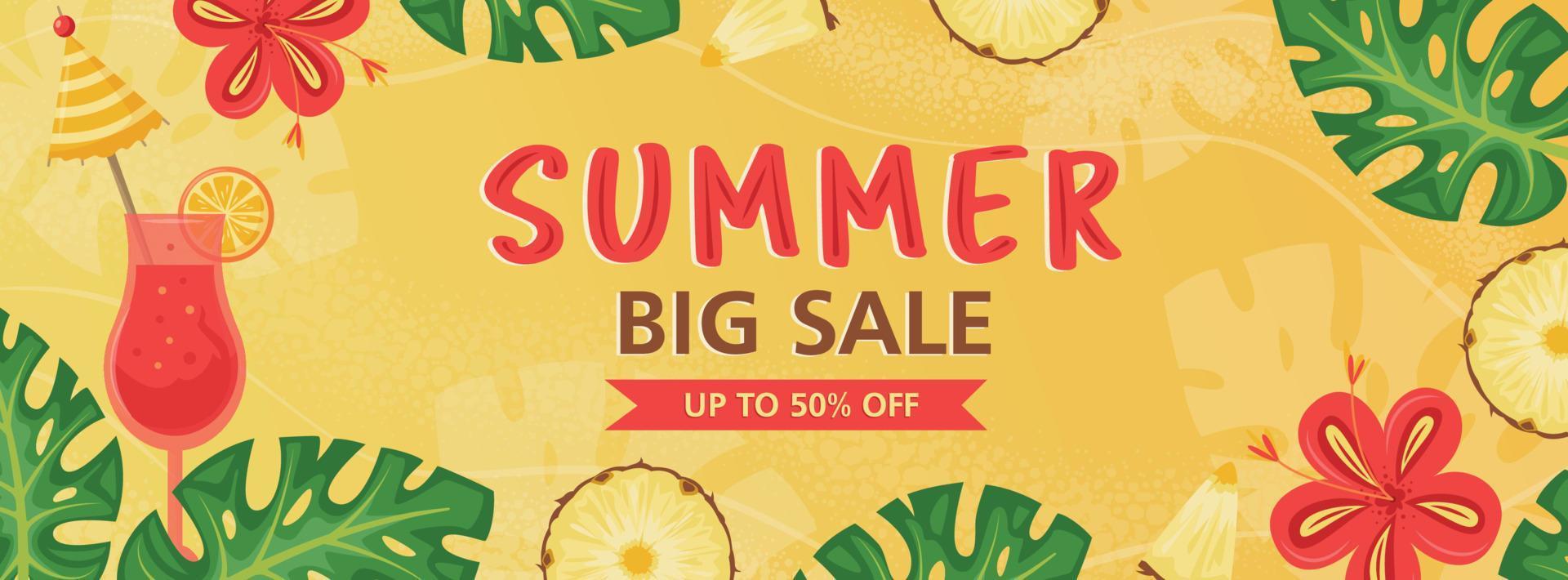 Colourful Summer Sale Background Horizontal Banners Design vector