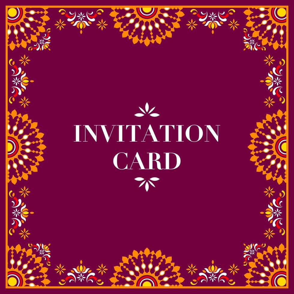 plantilla de tarjeta de invitación de boda india vector