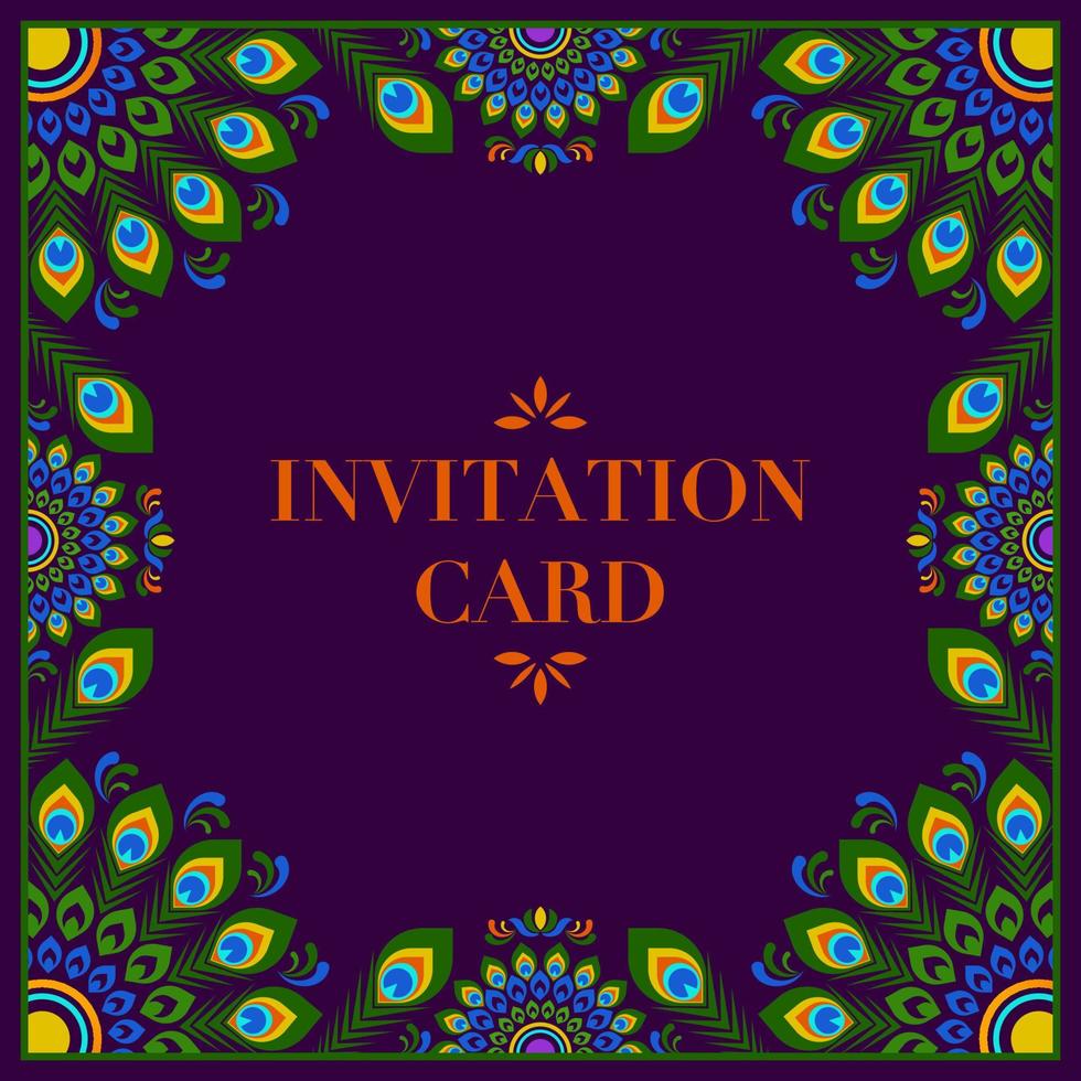 plantilla de tarjeta de invitación de boda india vector