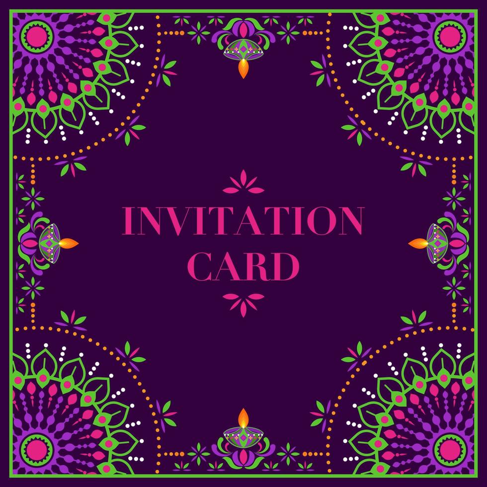 Indian  wedding invitation card template vector