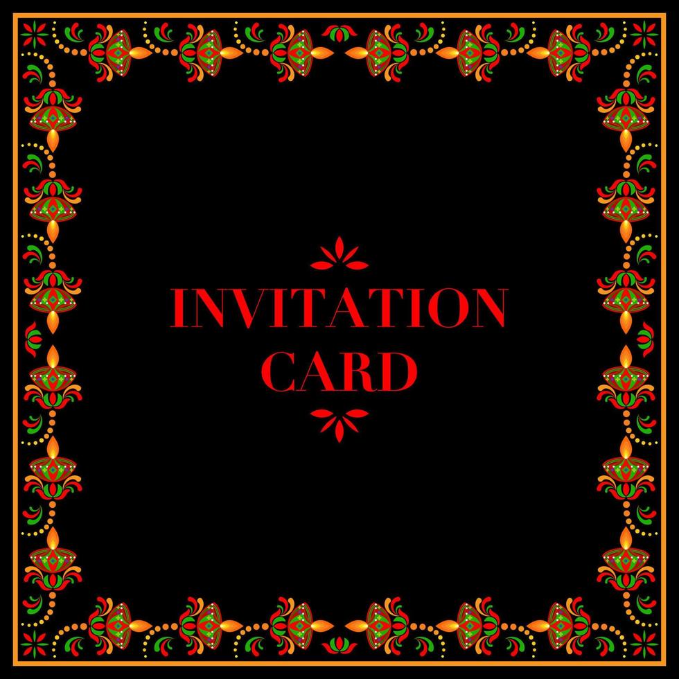 Indian  wedding invitation card template vector