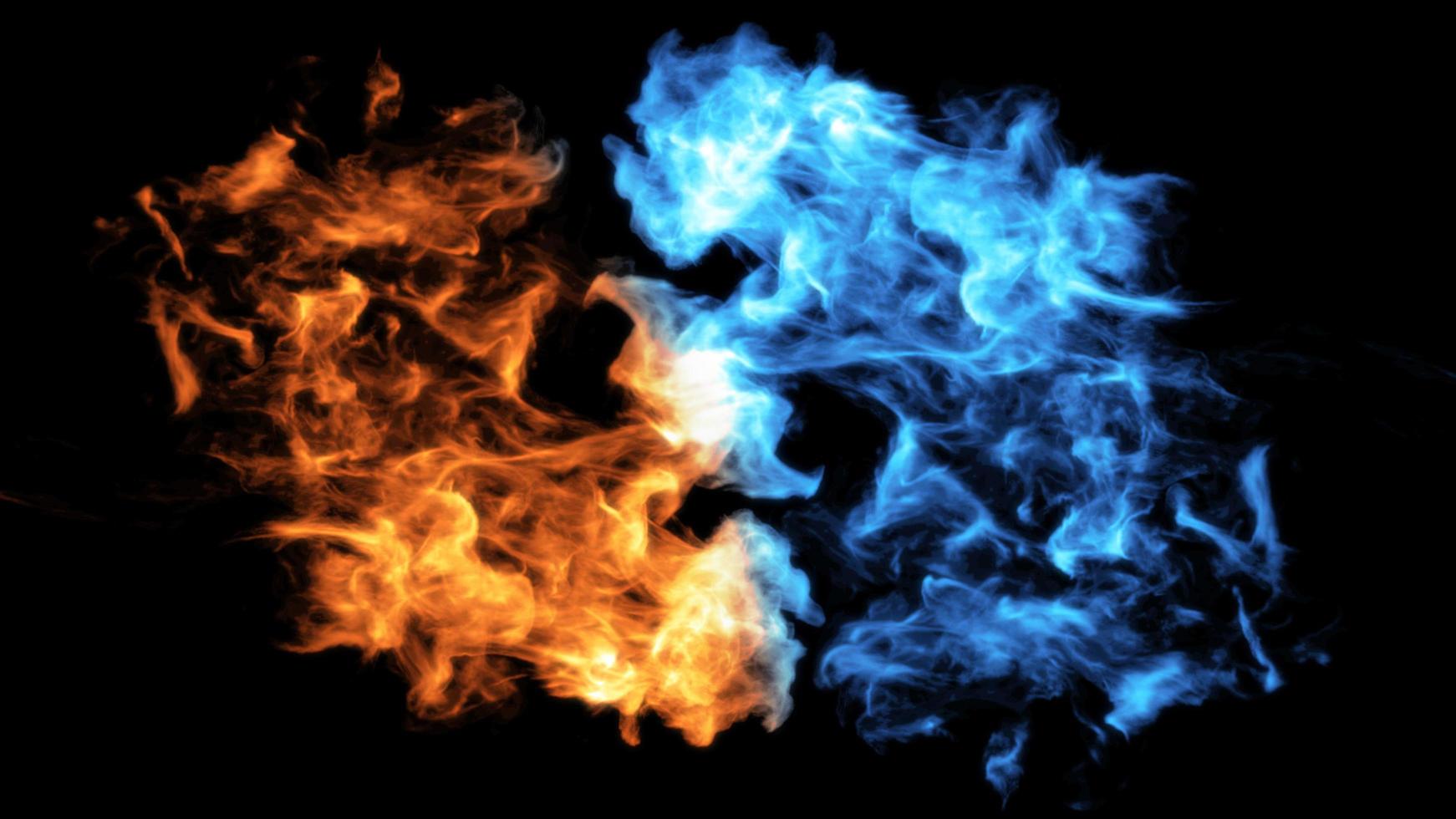 diseño de concepto de fuego y hielo foto