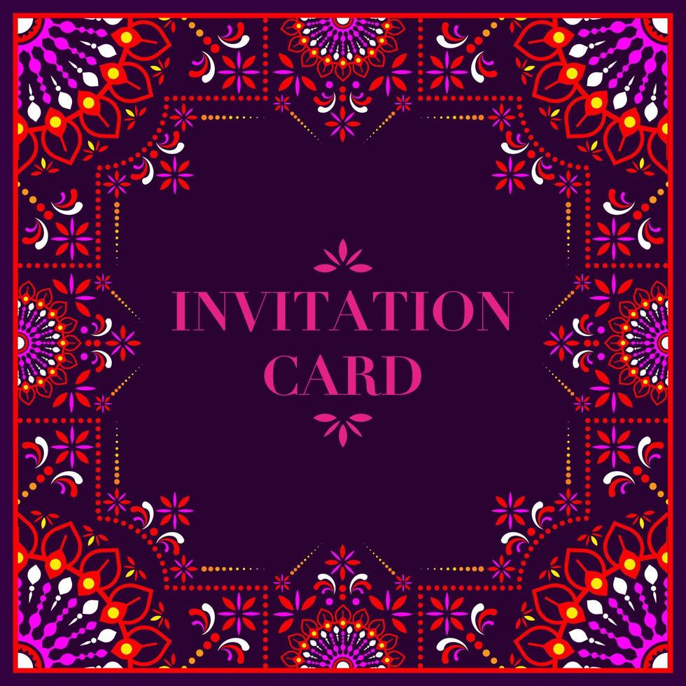 Indian  wedding invitation card template vector