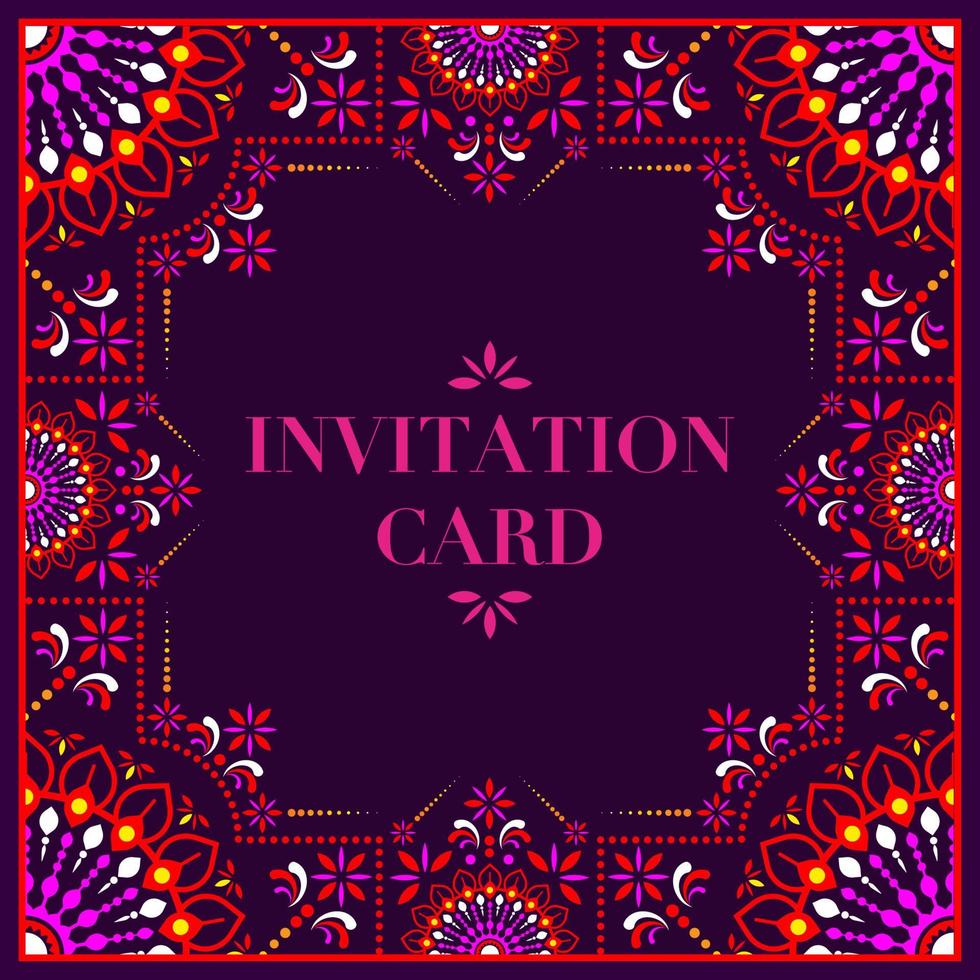 Indian  wedding invitation card template vector