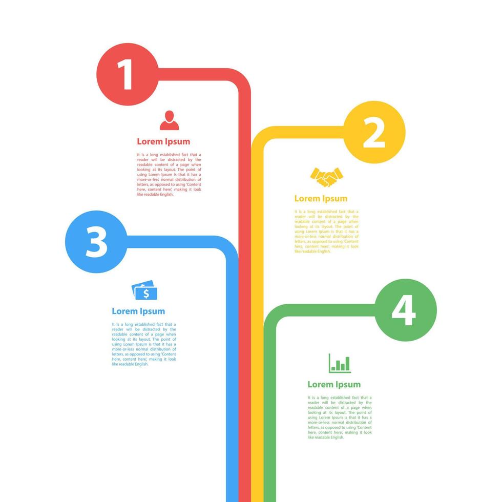 Infographic design template with business concept vector illustration with 4 steps or options or processes represent work flow or diagram