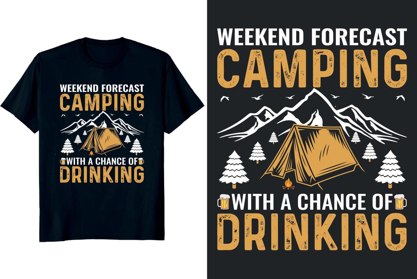 Pronóstico de fin de semana para acampar con posibilidad de beber. vector