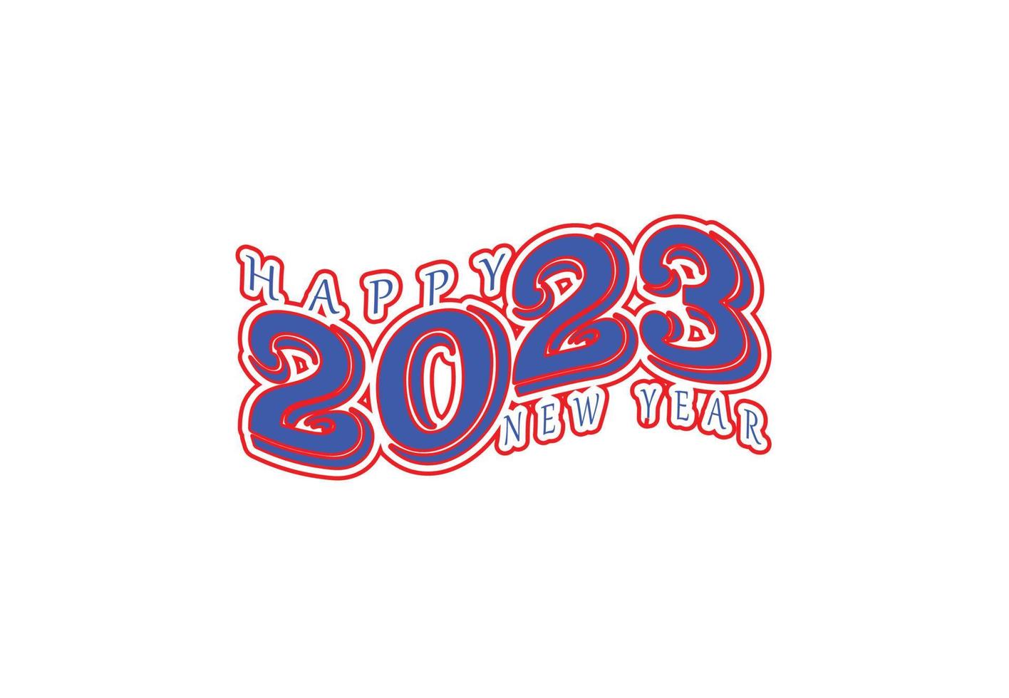 feliz año nuevo 2023 logo, banner, plantilla de diseño de camiseta vector