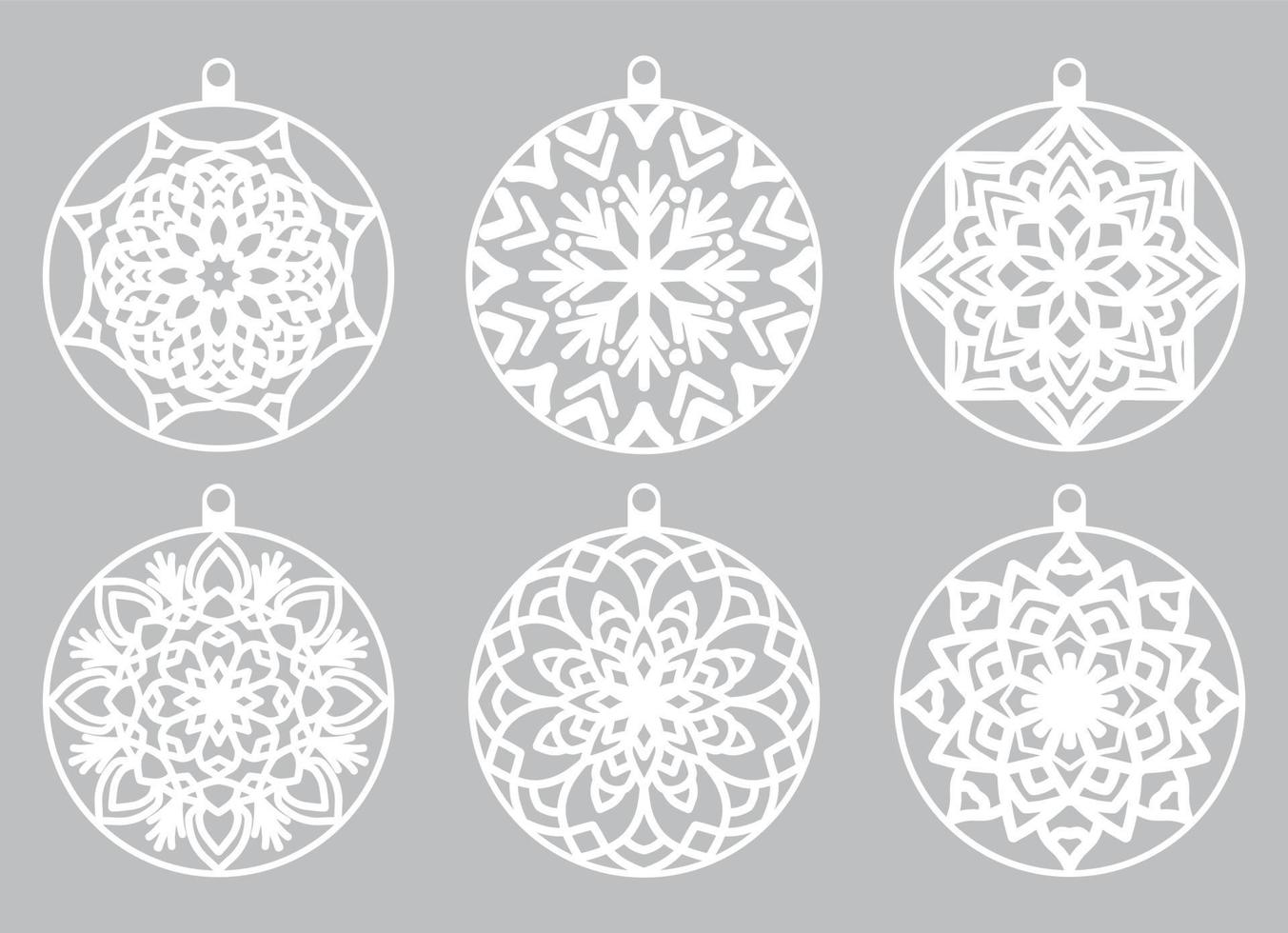 snowflakes christmas design vector set