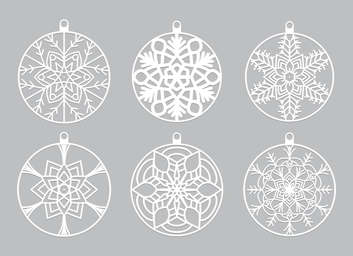 snowflakes christmas design vector set