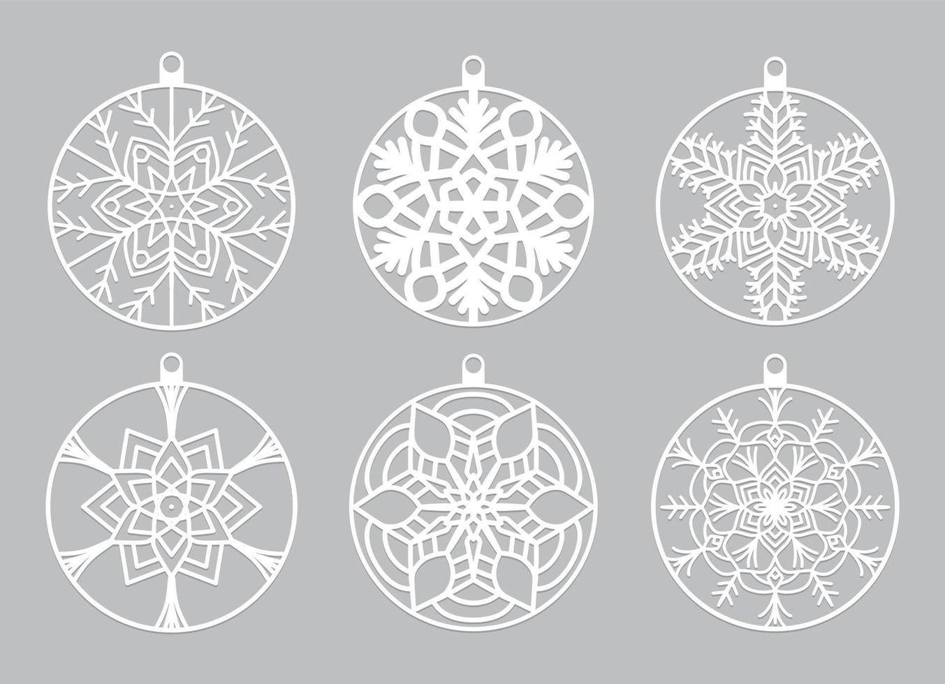 conjunto de vectores de diseño de Navidad de copos de nieve