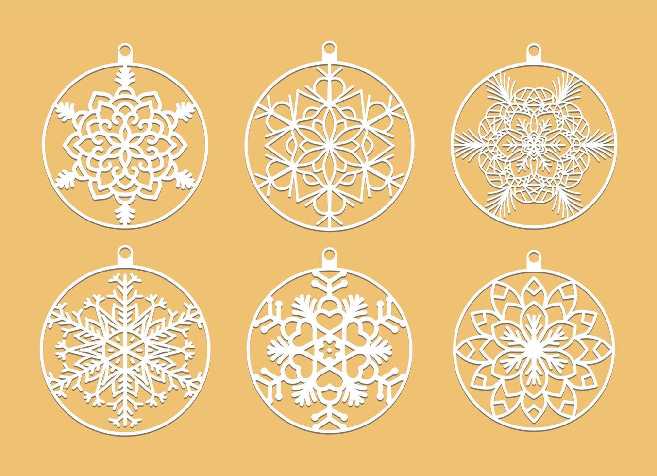 snowflakes christmas design vector set