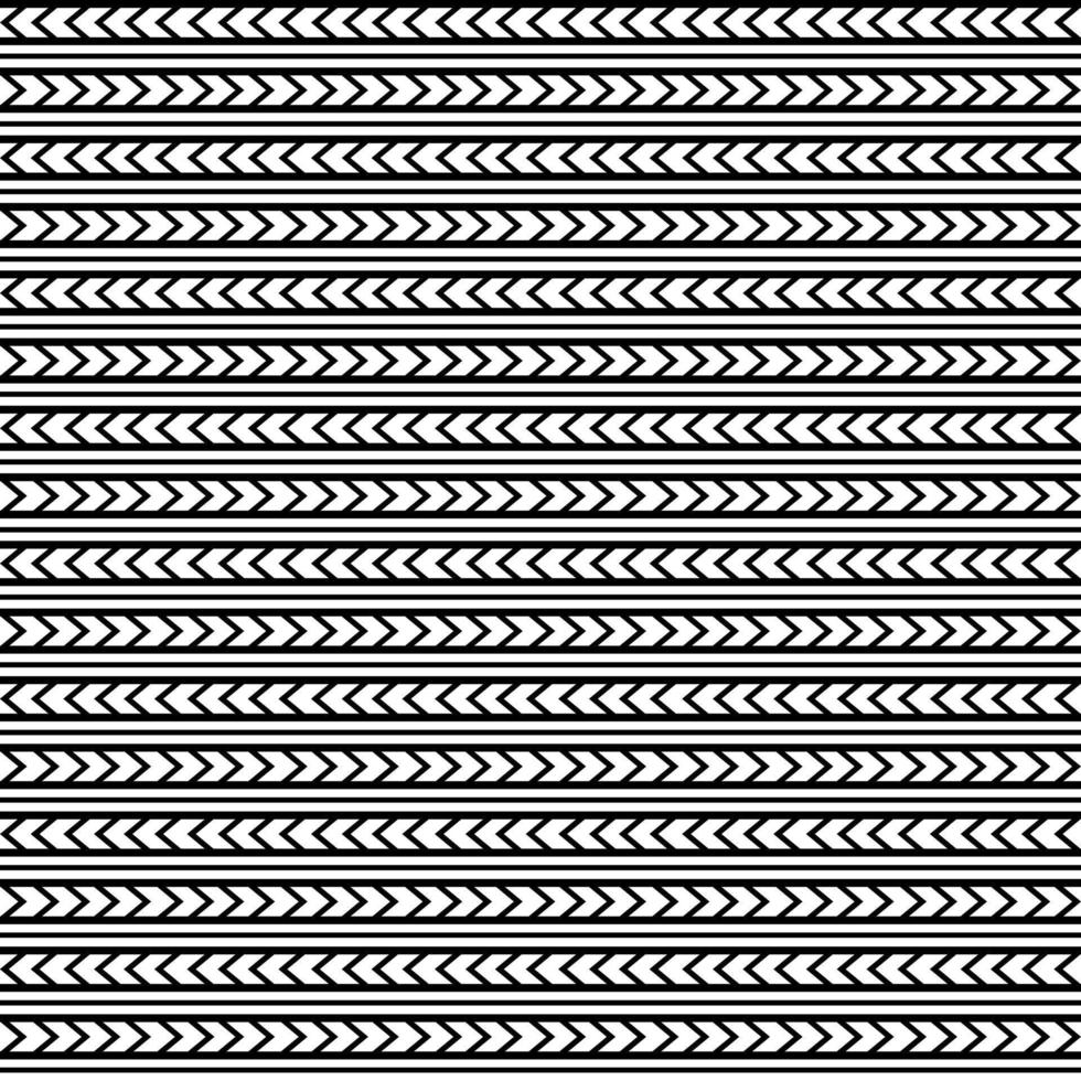 Vector ethnic seamless pattern in maori tattoo style. Geometric border with decorative ethnic elements. Horizontal pattern. Design for home decor, wrapping paper, fabric, carpet, textile, cover