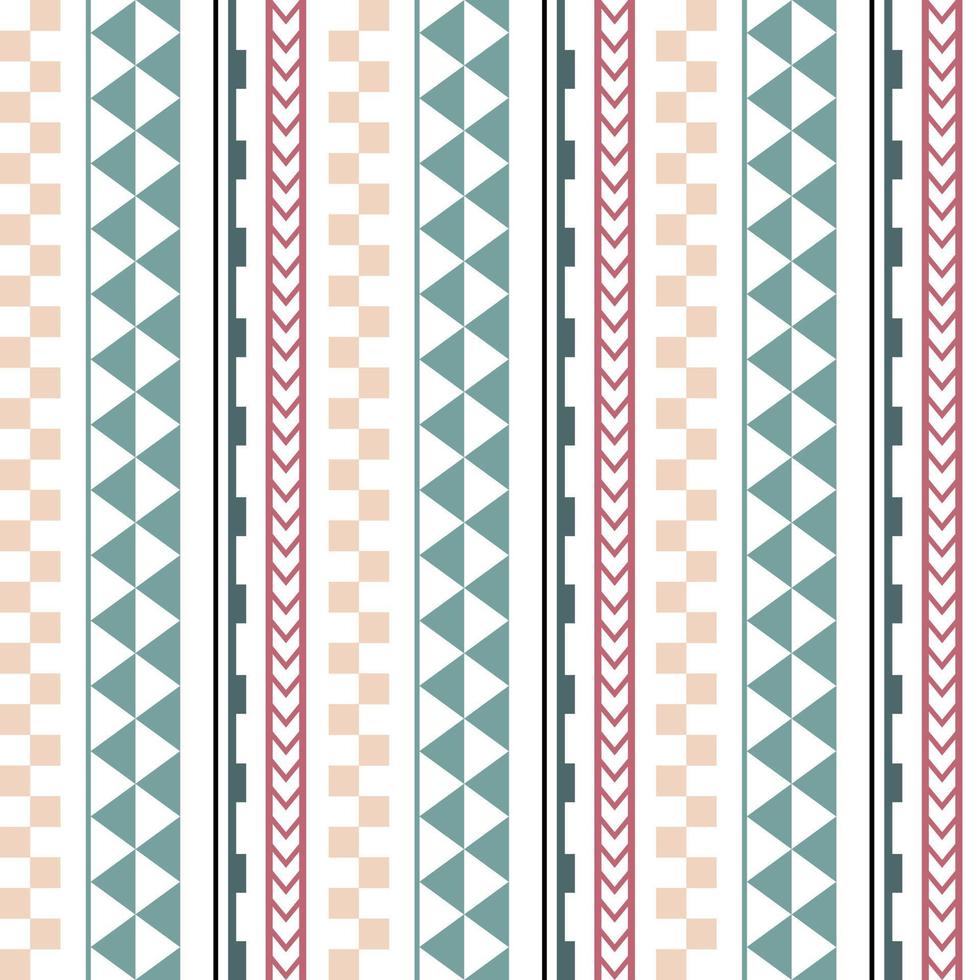 Vector ethnic boho seamless pattern in maori style. Geometric border with decorative ethnic elements. Pastel colors vertical pattern.