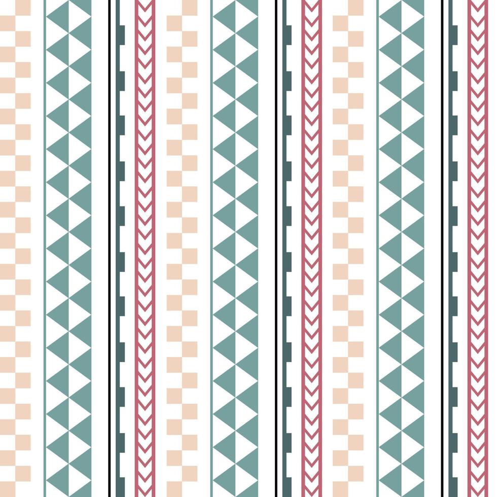 Vector ethnic boho seamless pattern in maori style. Geometric border with decorative ethnic elements. Pastel colors vertical pattern.