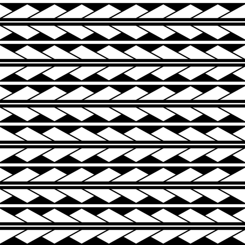 Vector ethnic seamless pattern in maori tattoo style. Geometric border with decorative ethnic elements. Horizontal pattern. Design for home decor, wrapping paper, fabric, carpet, textile, cover