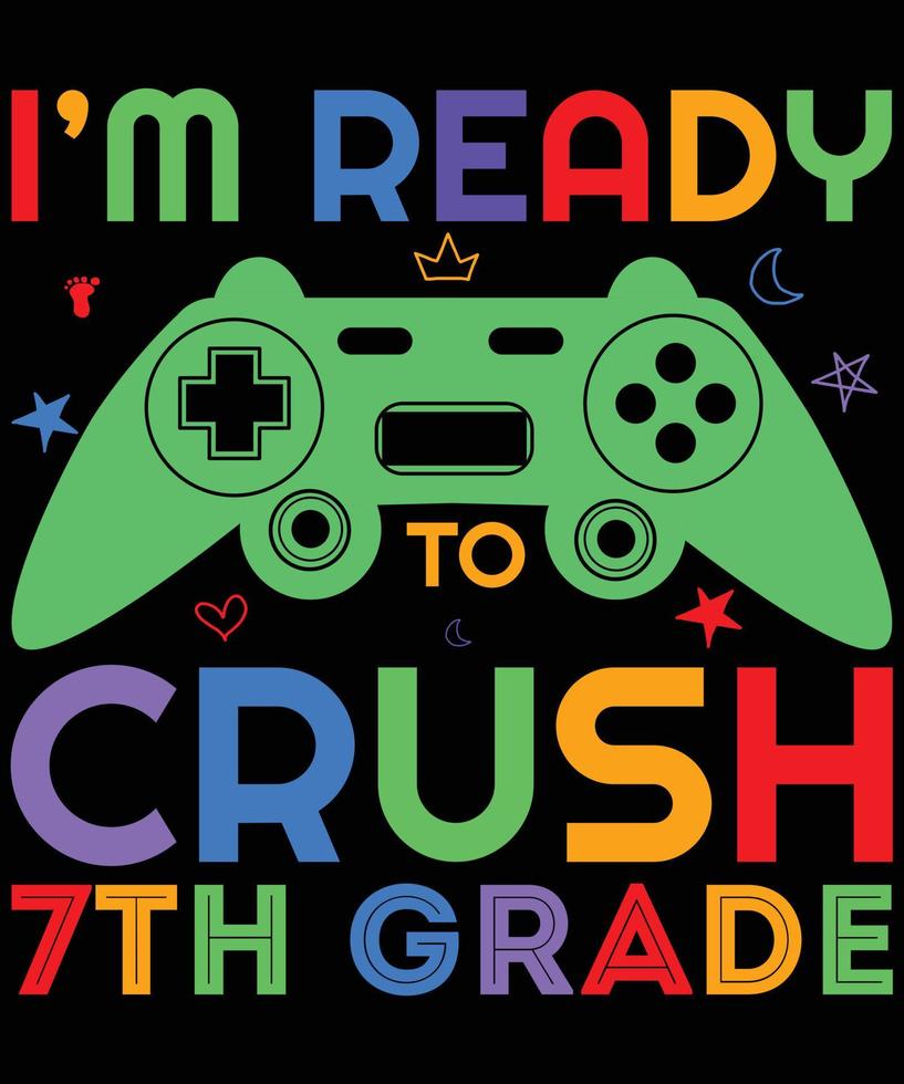 Back to school gaming t shirt design vector