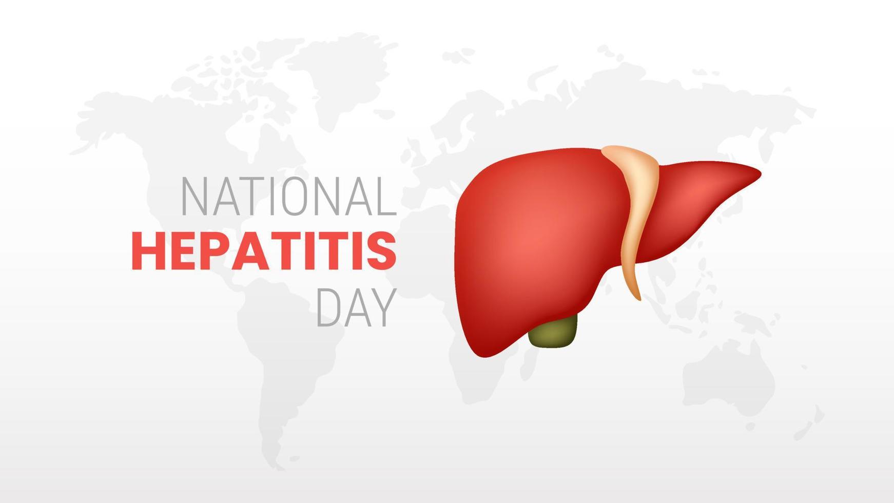 día mundial de la hepatitis sobre fondo blanco vector