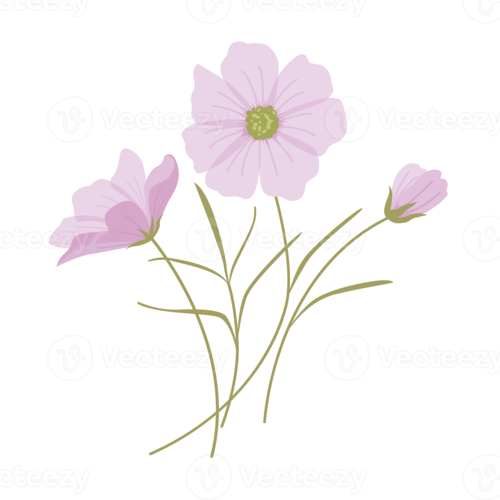 flower element cartoon in flat style png