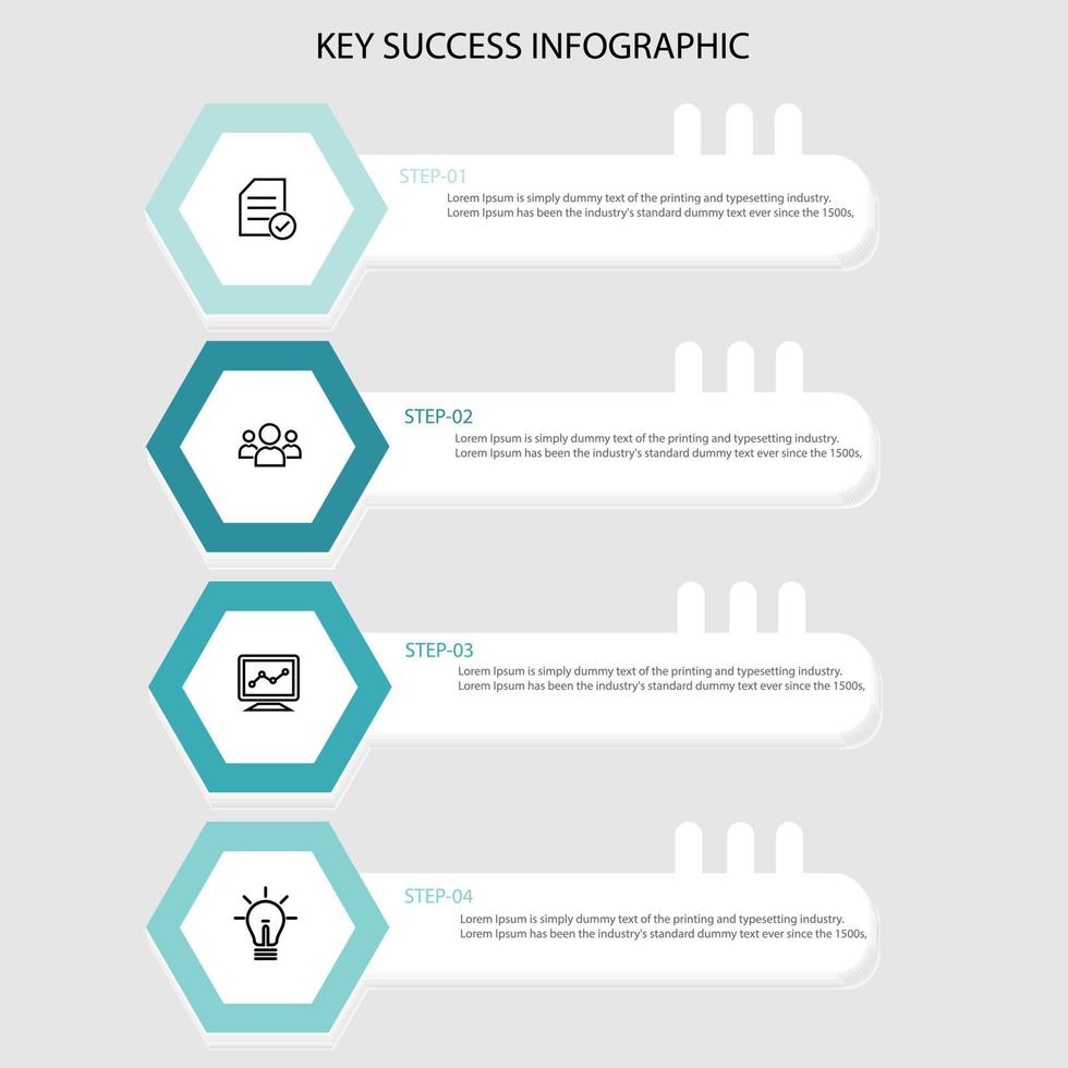 Abstract elements Infographic Hexagon shape data vector Template Process concept Step for strategy and information education