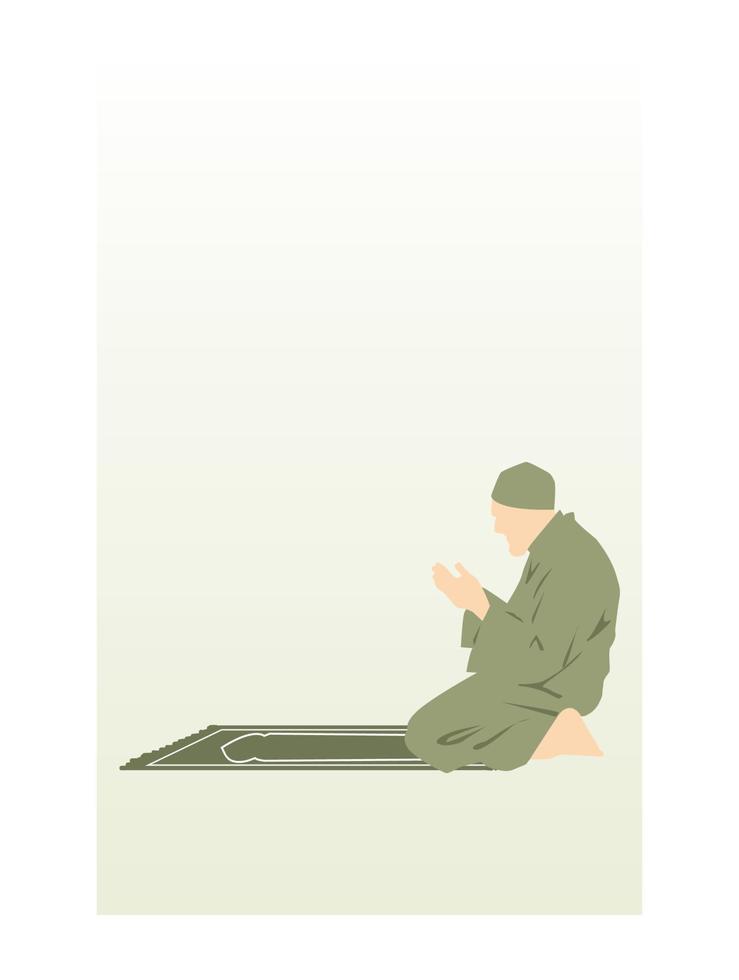 muslim praying praying hands to Allah Pray to God by raising a hand islam vector