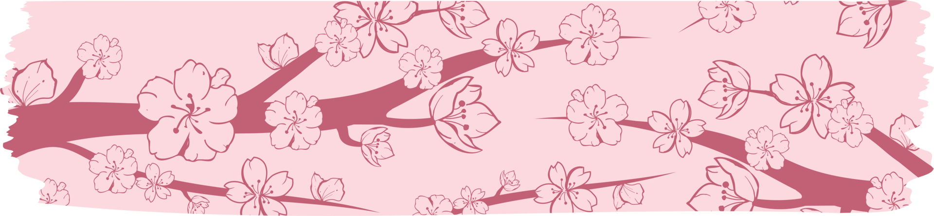 ruban washi avec motif sakura ou fleur de cerisier, illustration de conception de ruban washi sakura png