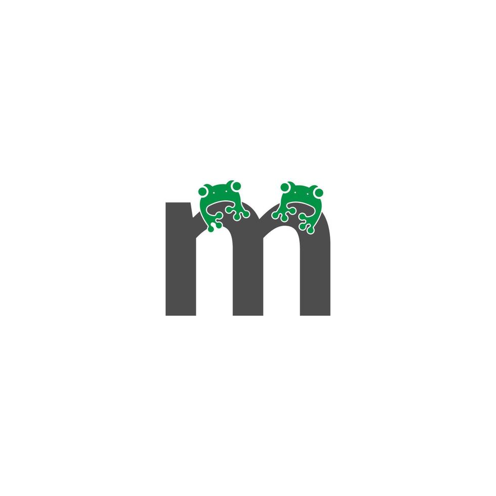 frog icon stuck to letter vector illustration