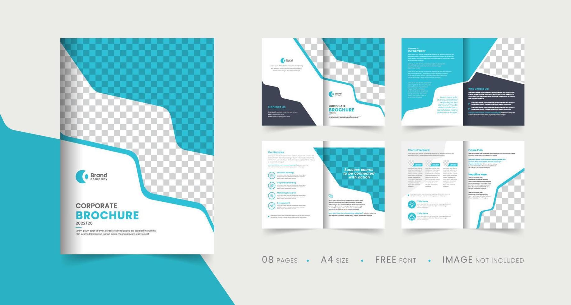 company profile brochure template layout design, multipage brochure design Free Vector