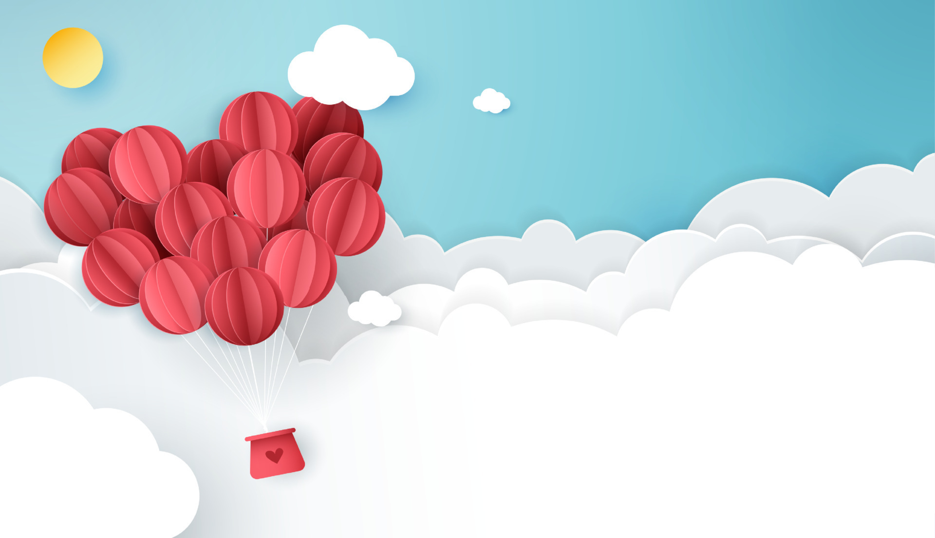 Paper art of love and valentine day with paper heart balloon and gift box float on the blue sky. can be used for Wallpaper, invitation, posters, banners. Vector design 11996570 Vector Art Paper art of love and valentine day with paper heart balloon and gift box float on the blue sky. can be used for Wallpaper, invitation, posters, banners. Vector design 11996570 Vector Art