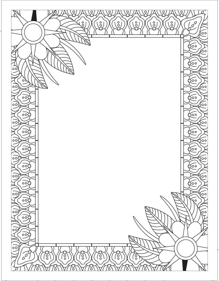 KDP Border Coloring Pages vector