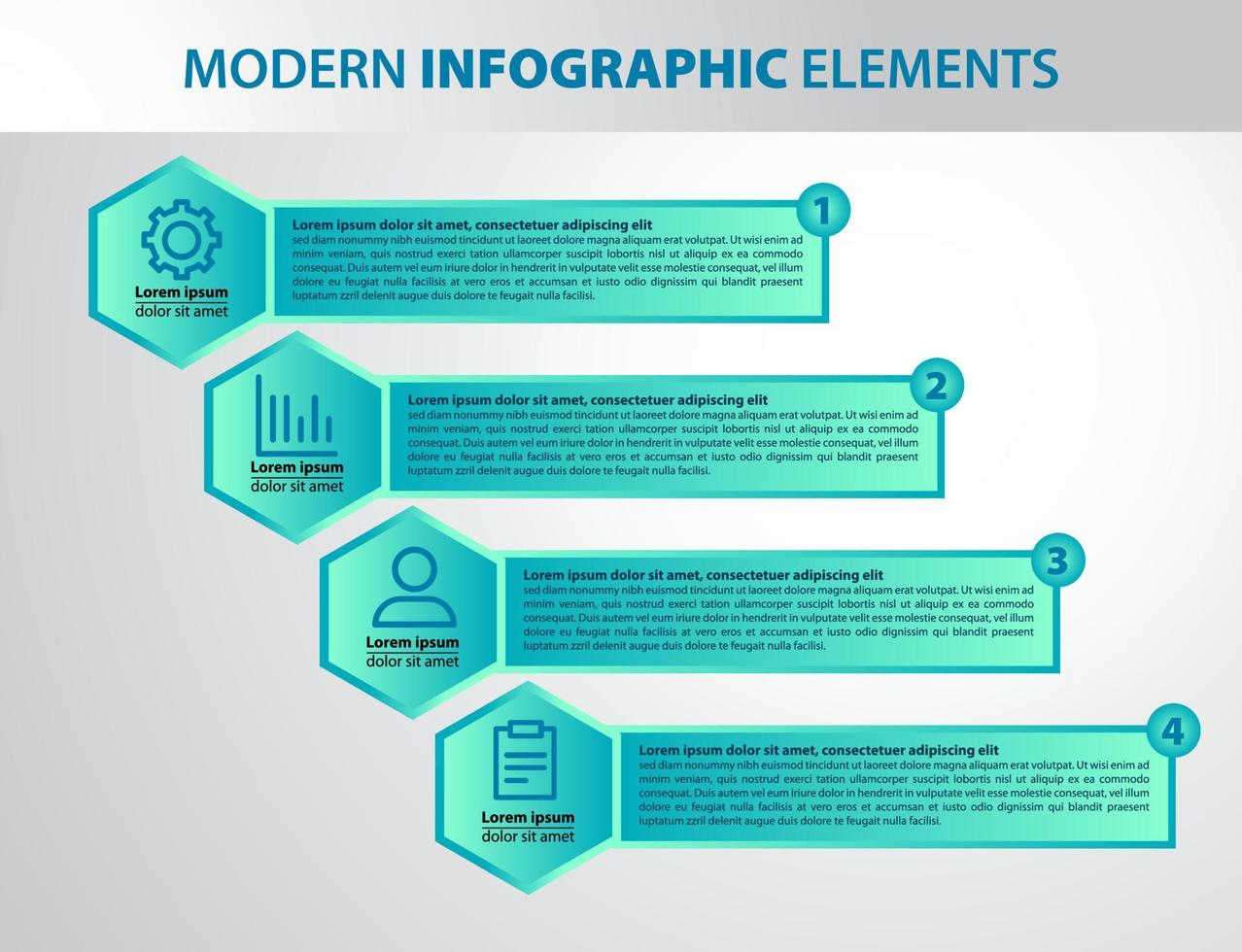 Modern infographic template design with numbers options or steps. vector